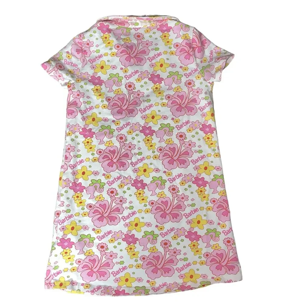 Forever 21 Pink Barbie Tropical Print Polo Dress Kids Size 9/10